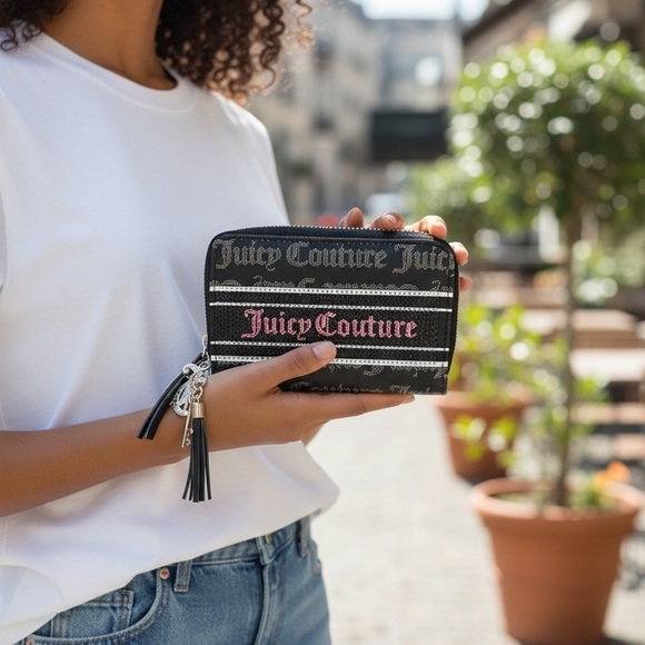 Juicy Couture Handbags - Juicy Couture Black and Pink Wallet